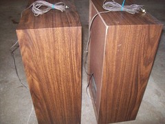 Vintage 1970s Zenith Allegro 2000 Floor Speaker Pair Wood Grain TESTED WORKING