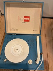 Vintage Imperial Party-Time Model 100 Record Player Blue Tested Spins 33/45