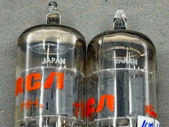 NOS Pair RCA 12AX7A ECC83 Made in Japan Short Gray Plates Tests NOS Amplitrex
