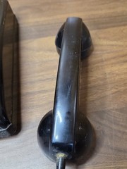 Stromberg Carlson 1553W Black Rotary Dial Wall Telephone Handset Cord UNTESTED