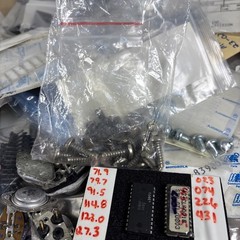 Large Lot of VTG Electronic Parts Meters, Pots, ICs, Transistors, Motorola