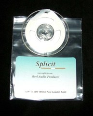 Leader Tape…..Fresh, white poly 1/4″ x 100′