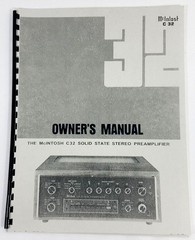 McIntosh C32 Solid State Stereo Preamplifier Owners Manual Spiral 1977