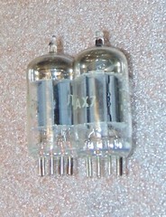 3 NOS RARE TUBES PAIR 12AX7 ECC83 SQUARE GETTERS TALL PLATE 16 POINTS MICA 5Y3GT