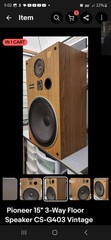 Pioneer 15″ 3-Way Floor Speaker CS-G403 Vintage