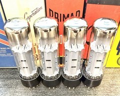 (4) NOS RFT Germany EL34S Tubes W/Factory Test Results G1 Bias, Gm, GL, IKP, VG2