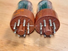 Pair of Sylvania (West. lbl) 5692 Brown Base NOS NIB Vacuum Tubes – 9% matched