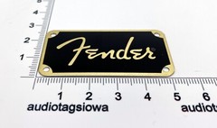 Fender Spaghetti Amp or Case Logo Badge Custom Made Metal with Gold Screws