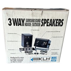 1 Pair KLH 3 Way Surround Sound Indoor/Outdoor Speakers Model 403A NEW Open Box