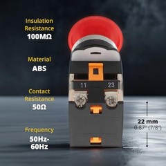 22mm Control Station Box Set – Momentary Push Button Switches (Red & 1 Pack