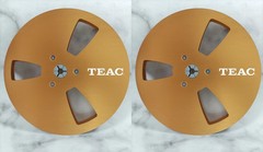 One Pair silvery TAPE REEL TEAC 7″ inch Light Metal Aluminum Take Up Reel