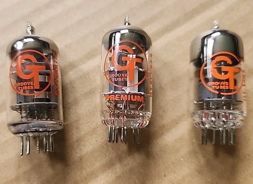 GT GROOVY TUBES GT-ECC83-S, GT-12AX7-C, Lot Of 3 Pre Amp Tubes
