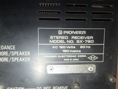 Vintage Pioneer SX-780 AM/FM Stereo Receiver BENCH TESTED WORKING GREAT