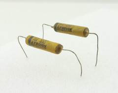 NOS Qty 2 Aerovox .01uF 10% 200V Capacitors Matched Pair Paper Wax Tone Caps USA