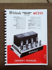 *USA* ULTIMATE MCINTOSH MC225 OWNER’S / MAINTENANCE MANUAL