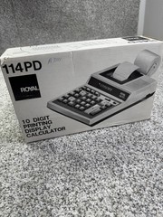 Vintage Royal 114PD Printing Calculator 10 Digit Display Box Manual Taiwan Works