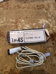 VINTAGE Sony TP-4S Telephone Pick-Up Coil Mic w/ Box