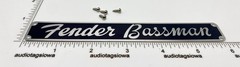 Fender Bassman Black and Silver Amplifier Badge Custom Made Aluminum w/ Screws