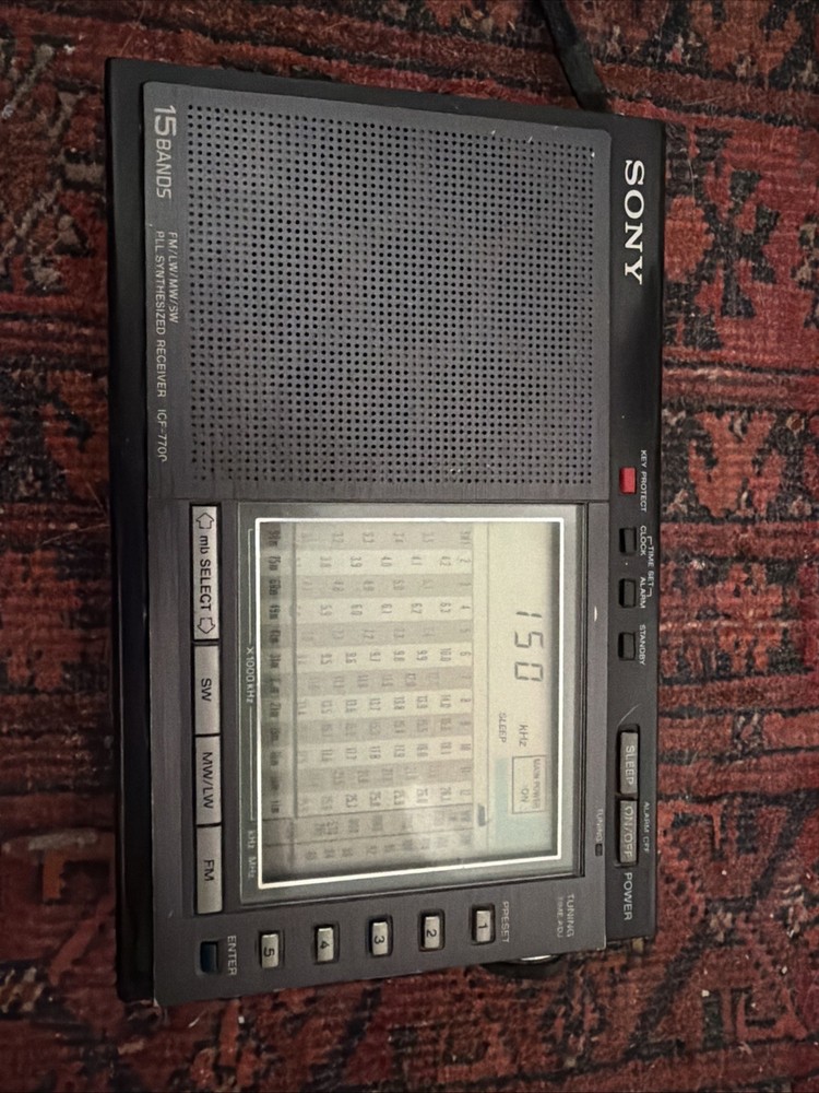 SONY ICF-7700 RADIO 15 BANDS FM/LW/MW/SW PLL SYNTHESIZED RECEIVER Tested 👍
