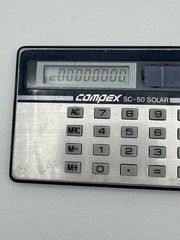 Vtg Mini Solar Calculator Complex SC-50 – Working – Early 70s Credit Card Size!