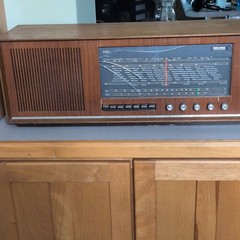 SABA Vintage AM/FM Tabletop Console Radio Wooden Cabinet Wood Finish