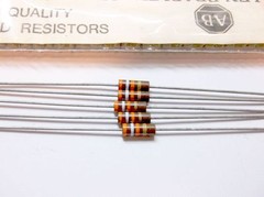 5 Allen Bradley Carbon Comp Resistors 39k 1/2W 5%