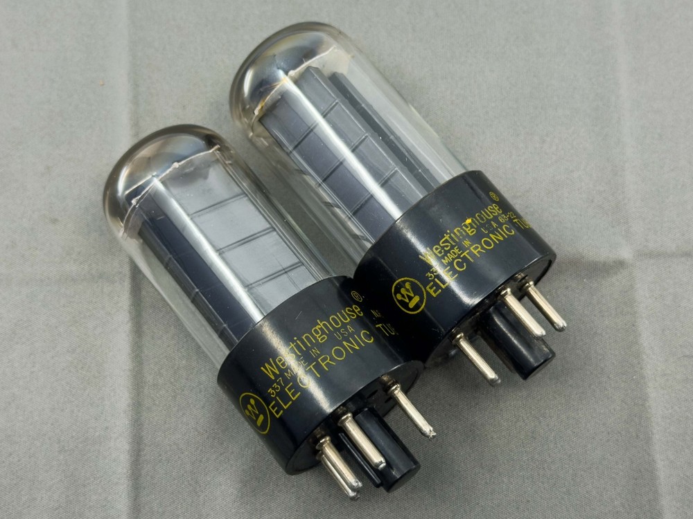 (2) Westinghouse 5Y3GT Rectifier Tubes Black Plates Tests Strong TV-7B/U