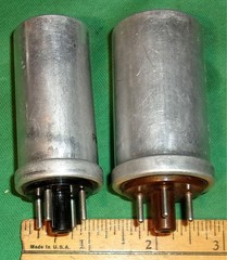 2-Vintage AEROVOX Octal-Base Plug-In Electrolytic Can Capacitors E2C4 30-10-10uF