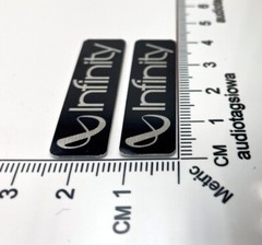Infinity Reference Speaker Badge Logo Custom Made Satin Silver Pair
