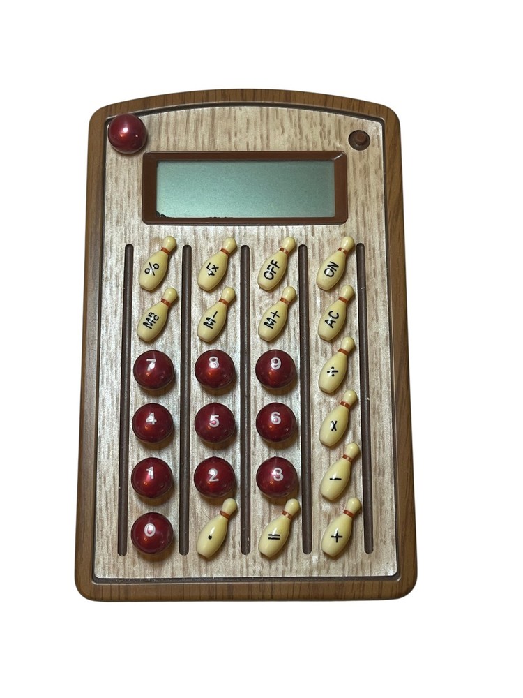 Vintage BOWLING Novelty TAIWAN Battery Operated LCD Calculator UNTESTED Read
