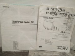 SONY KV-27V10 KV-29V15 TRINITRON COLOR TV Service Manual W/ INSTRUCTIONS (NOS)