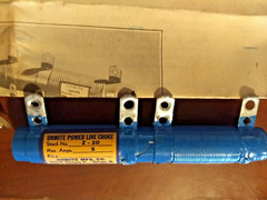 NOS Vintage Ohmite Z-20 Blue Power Line Choke Resistor 5 Amp 13.5 H 0.15 ohm DC