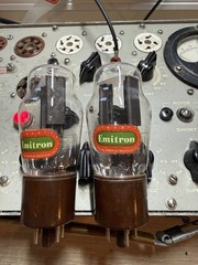 GEC EMITRON U50 5Y3 Black Plate Brown Base Square Getter Tested Strong Pair Tube