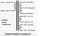 PT300.2-GA5-USA 120V x 600Vct(100mA) x 6.3V(3.5A) x 5V(2A)