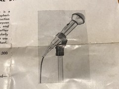 Shure 61-7719 Dynamic Microphone Data Sheet OMNIDIRECTIONAL VINTAGE ORIGINAL-OEM