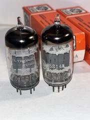 Two(2) GE 5814A / 12AU7 / Vacuum Tubes – One 5 Star – Both Very Strong – Matched