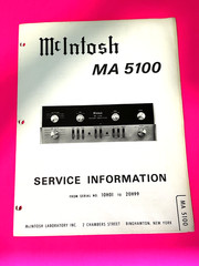 McIntosh MA5100 SERVICE MANUAL – GOOD CONDITION