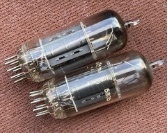 Pair (2) 1950’s CBS 12BH7 Preamp Tubes / One Strong One Weak