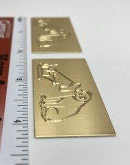 RCA Victor Nipper Dog and Cone Speaker Badge Custom Engraved Brass PAIR