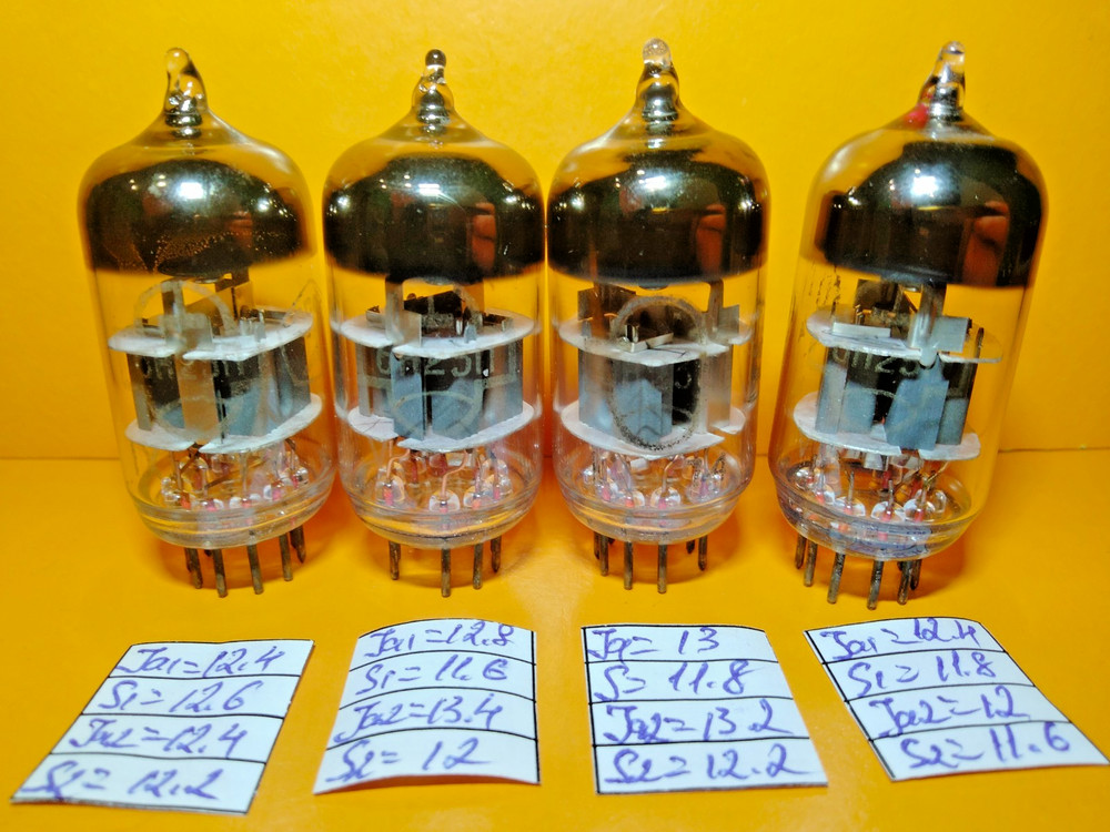 4 pcs NEW 6N23P /ECC88/6922/6DJ8 Reflector Tubes Matched Quad