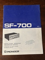 Pioneer SF-700 Electronic Crossover Network Service Manual Vintage OEM Original
