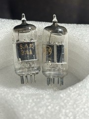 (2) MATCHING DATE CODE NOS RCA 5814 A Black Plate USAF Tubes ~ 1960 ~TEST STRONG