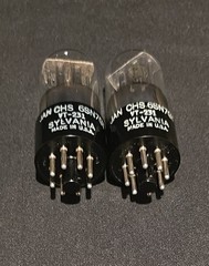 SYLVANIA 6SN7 GT VT-231 TUBE JAN CHS 1940s TOUGH DOG WHITE LABEL MATCHED SET