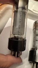 NOS gM Matched Pair AMPEREX GT Brittain 6CA7 EL34 Dimple Tops Grails