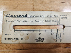 Garrard TPA-10 Tone Arm RARE w Template C
