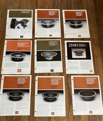 Vintage 80’s JBL Catalogues, Spec Sheets, Etc. Approx 100