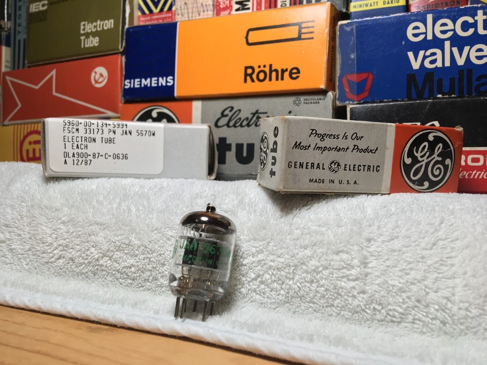 1x NOS MilitaryEdition OEBox GE USA 5670W w/ SolidDisc ~ 396a 2C51 6CC42 6N3