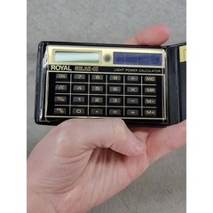 Royal Solar 40 Vintage Pocket Calculator Black Gold Folding Wallet Case Taiwan