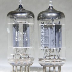Matched Pair Telefunken ECC83/12AX7 Long Ribbed Plate Germany Diamond on Bottom