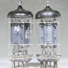 Matched Pair Telefunken ECC83/12AX7 Long Ribbed Plate Germany Diamond on Bottom